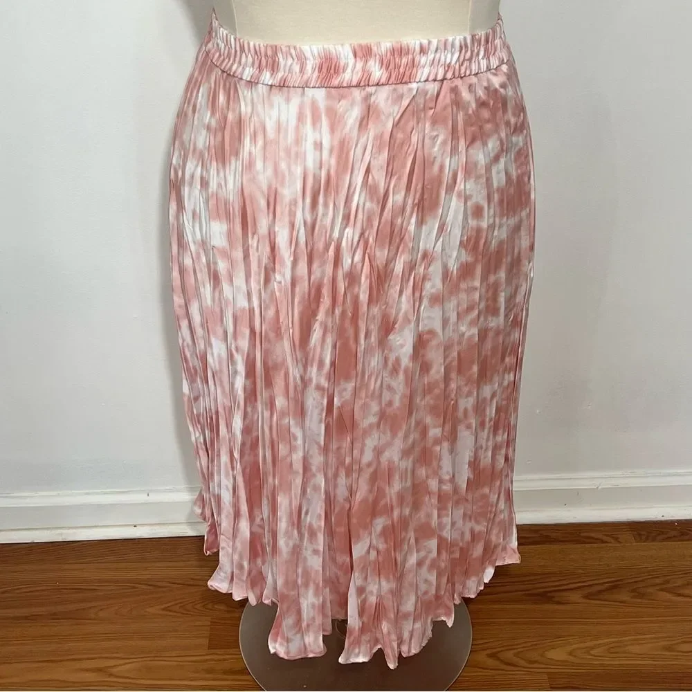 Pink Tie-Dye Crinkle Knee Length Skirt --‎ 14/16